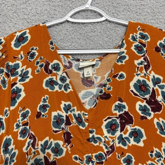 Ava & Viv 3X Floral Babydoll Midi Dress Tiered Short Sleeve Pockets - Picture 3 of 15